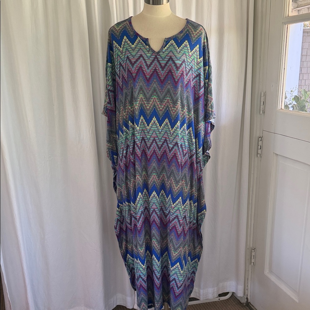 Colorful missoni looking Kaftan Dress o/s